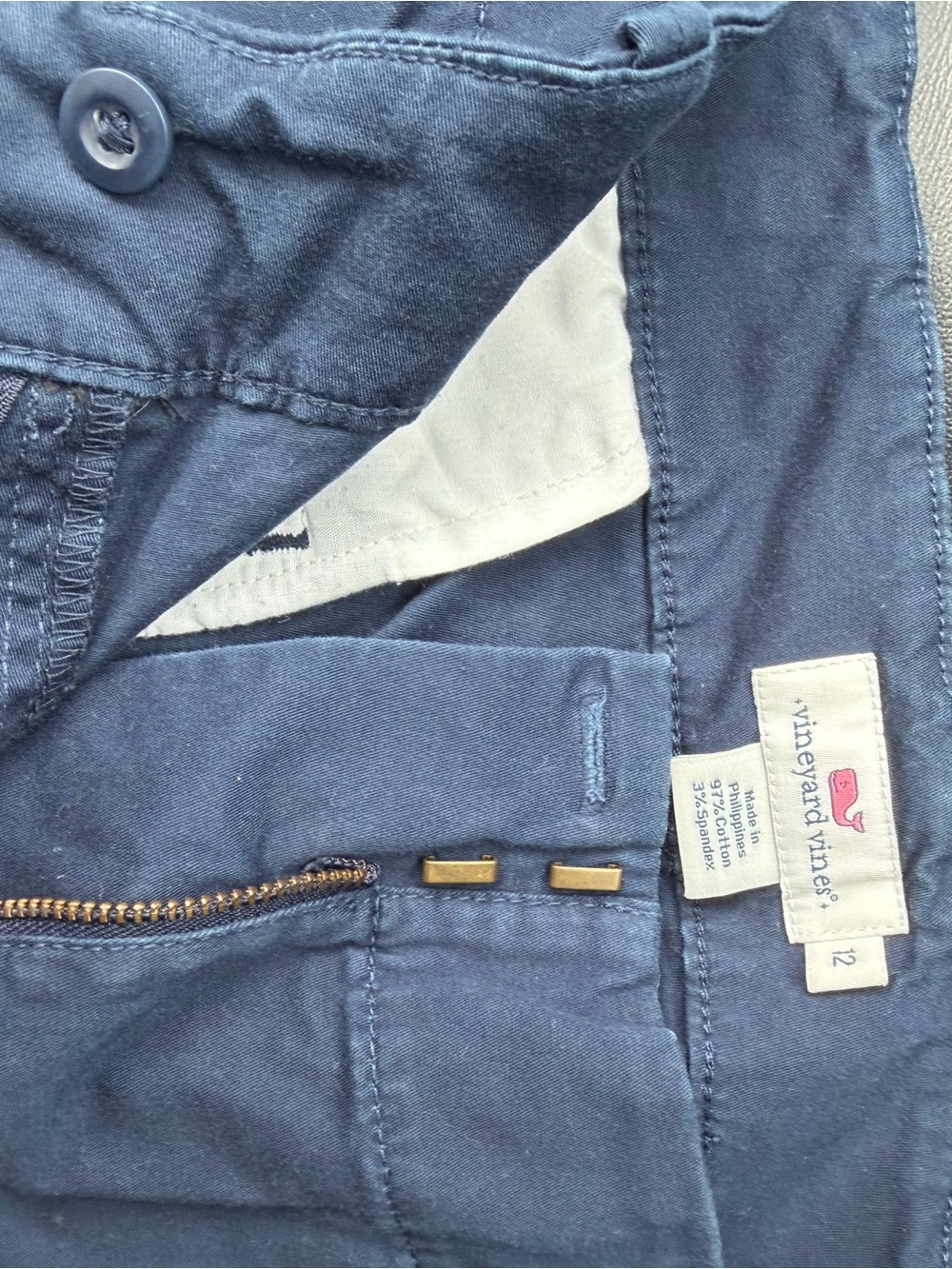 Vineyard Vines Navy Blue Shorts with Gold Hardware